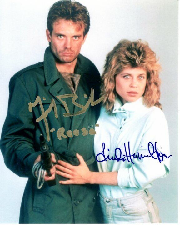 MICHAEL BIEHN & LINDA HAMILTON signed autographed THE TERMINATOR Photo Poster painting