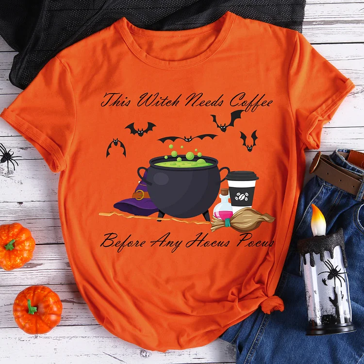 This Witch Needs Coffee Before Any Hocus Pocus T-Shirt-06883