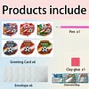 6Pcs Diamond Painting Football Match Greeting Card Set with Envelopes for Beginner Adult Holiday Gifts