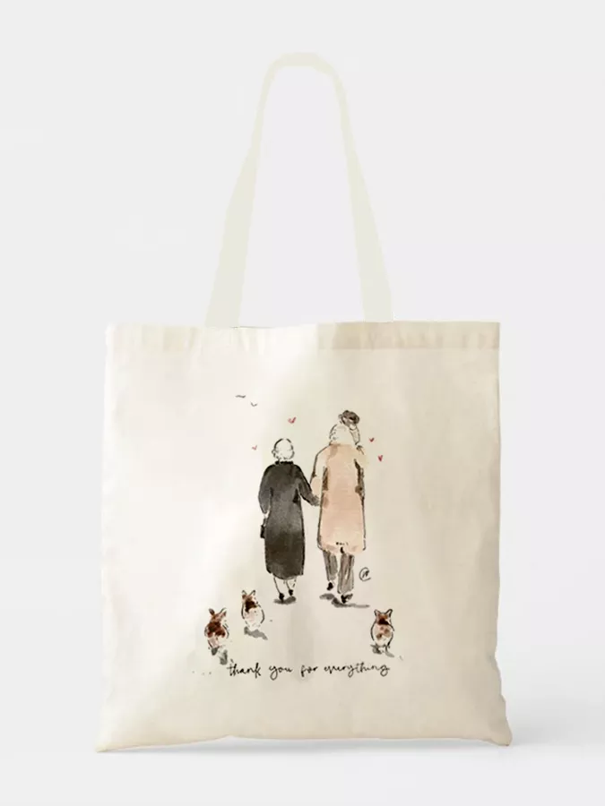 Queen Elizabeth Watercolor Canvas Bag