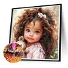 Diamond Painting -DIY Full Round Drill Toy Bear And Girl