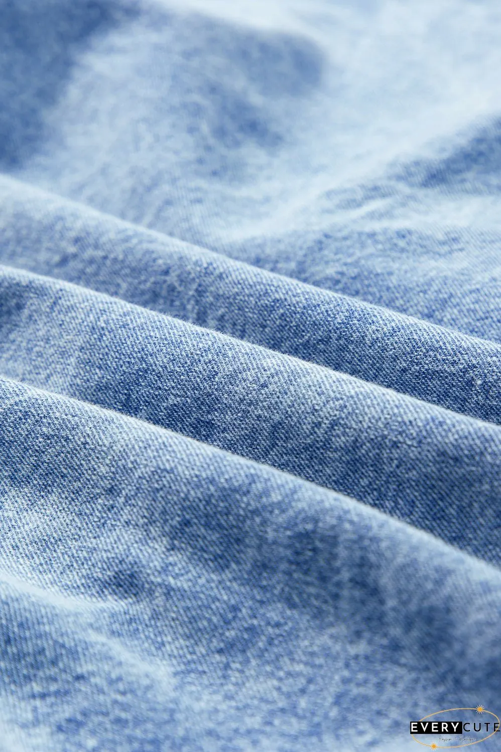 Denim Shirt Dress with Button Pockets