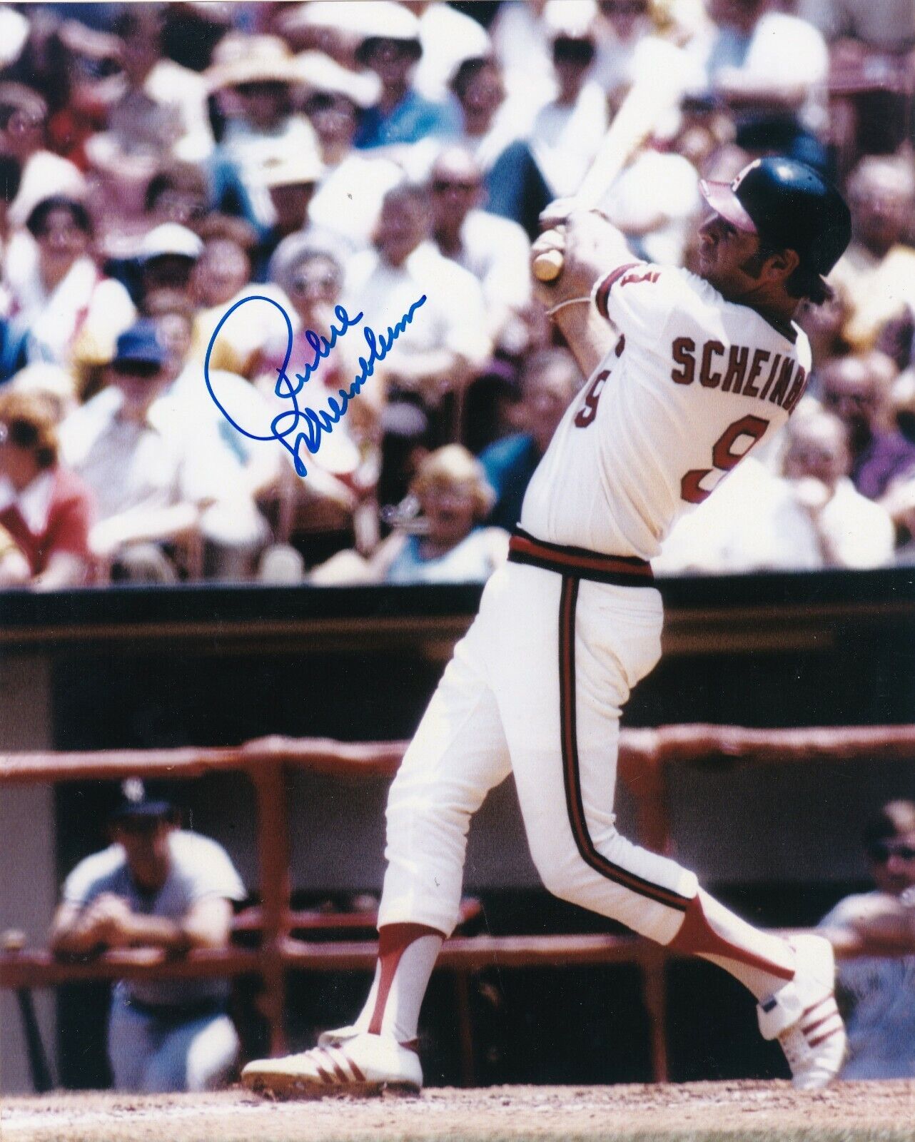 RICHIE SCHEINBLUM CALIFORNIA ANGELS ACTION SIGNED 8x10