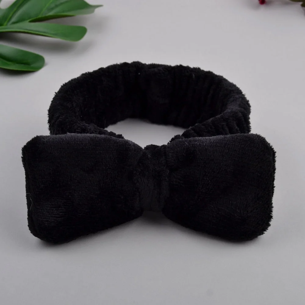 2021 New OMG Letter Coral Fleece Wash Face Bow Hairbands For Women Girls Headbands Headwear Hair Bands Turban Hair Accessories
