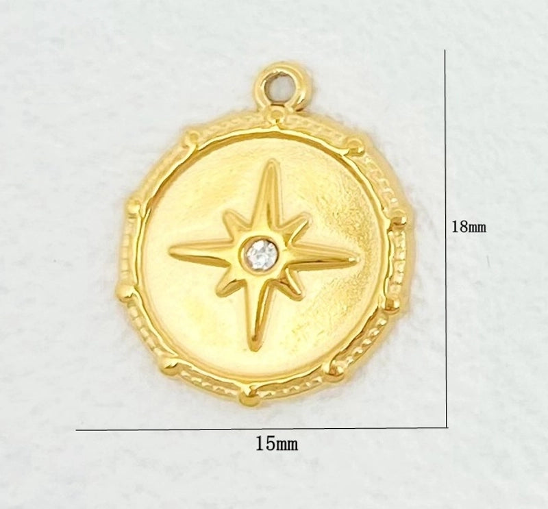 1 Piece 304 Stainless Steel Solid Color Jewelry Accessories Pendant