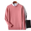 New Men's Round Neck Casual Business Knitted Cashmere Sweater