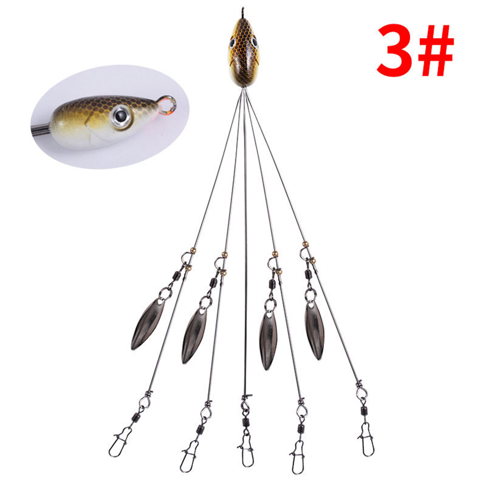 

18g 5-Arm Umbrella Fishing Lure Alabama Rig Head Set w/ Swivel Snap Spinner, 1 #, 501 Original