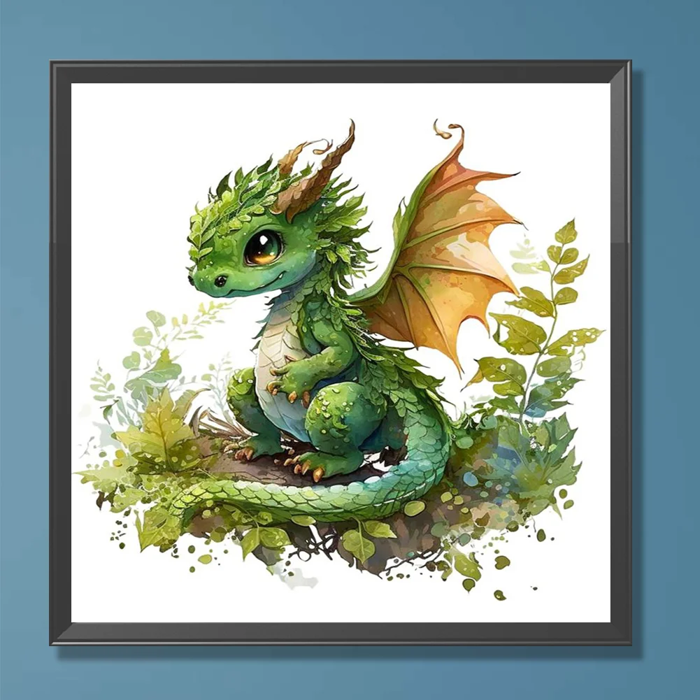 Full Round Diamond Painting 30*30cm - Little Dragon