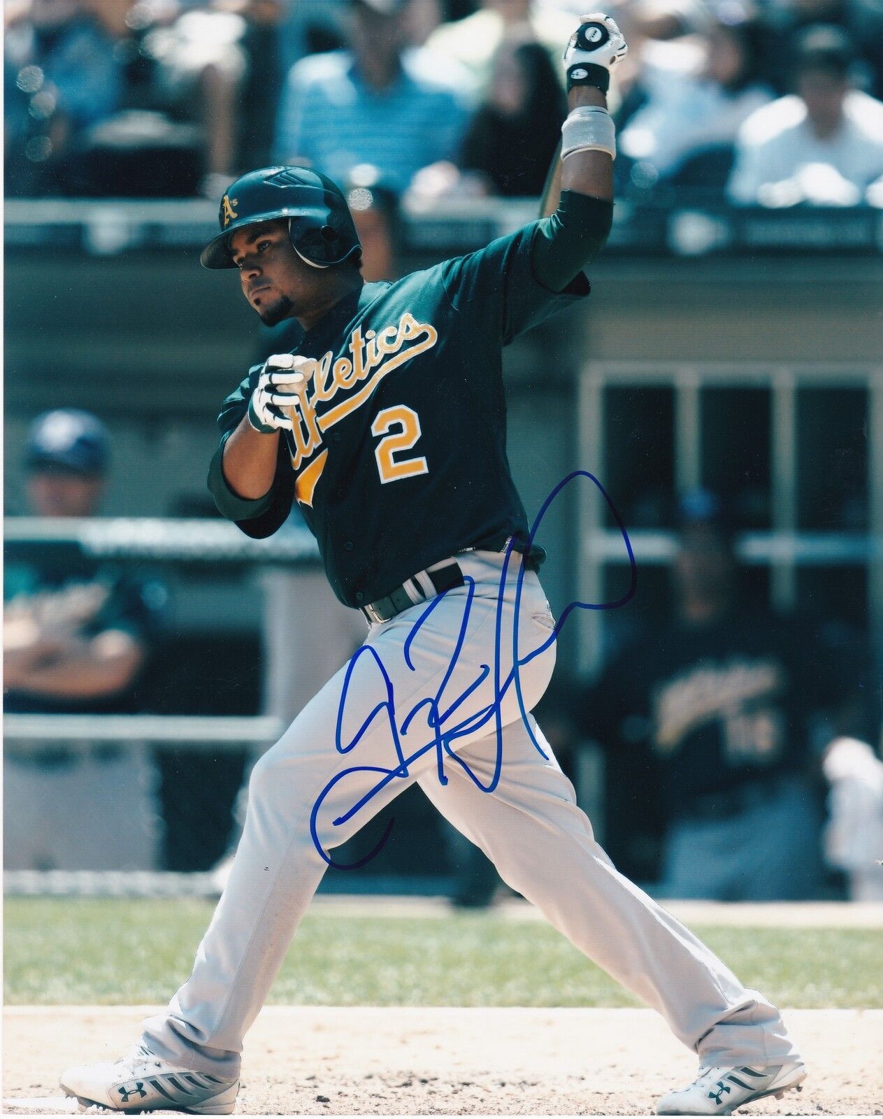 GREGORIO PETIT OAKLAND A'S ACTION SIGNED 8x10