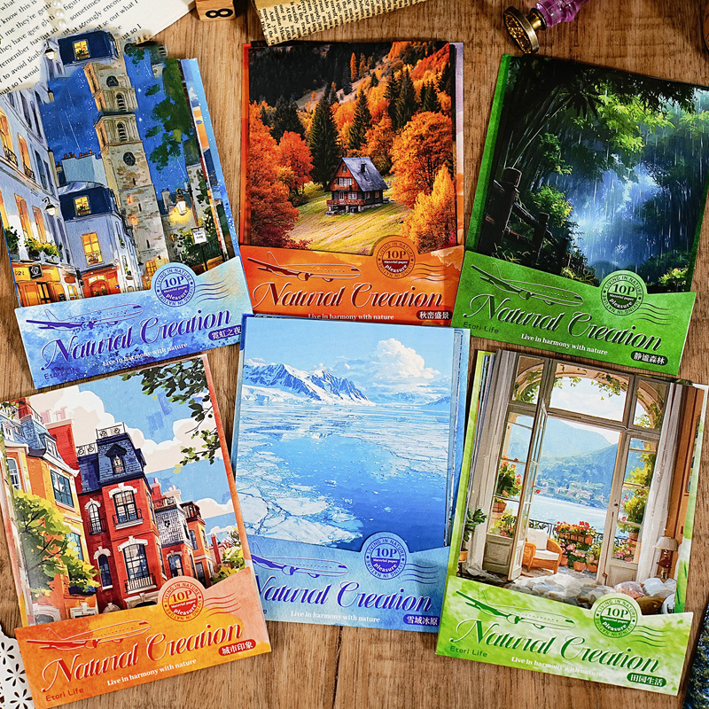 소재 종이 - 내추럴 크리에이션 시리즈 빈티지 포레스트 시티