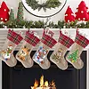 14 Inch Large DIY Linen Diamond Painting Xmas Stocking Hanging Gift Candy Bag Kits(20x35cm)