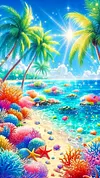 Luxury AB Velvet Diamond Painting Kit - Summer Beach