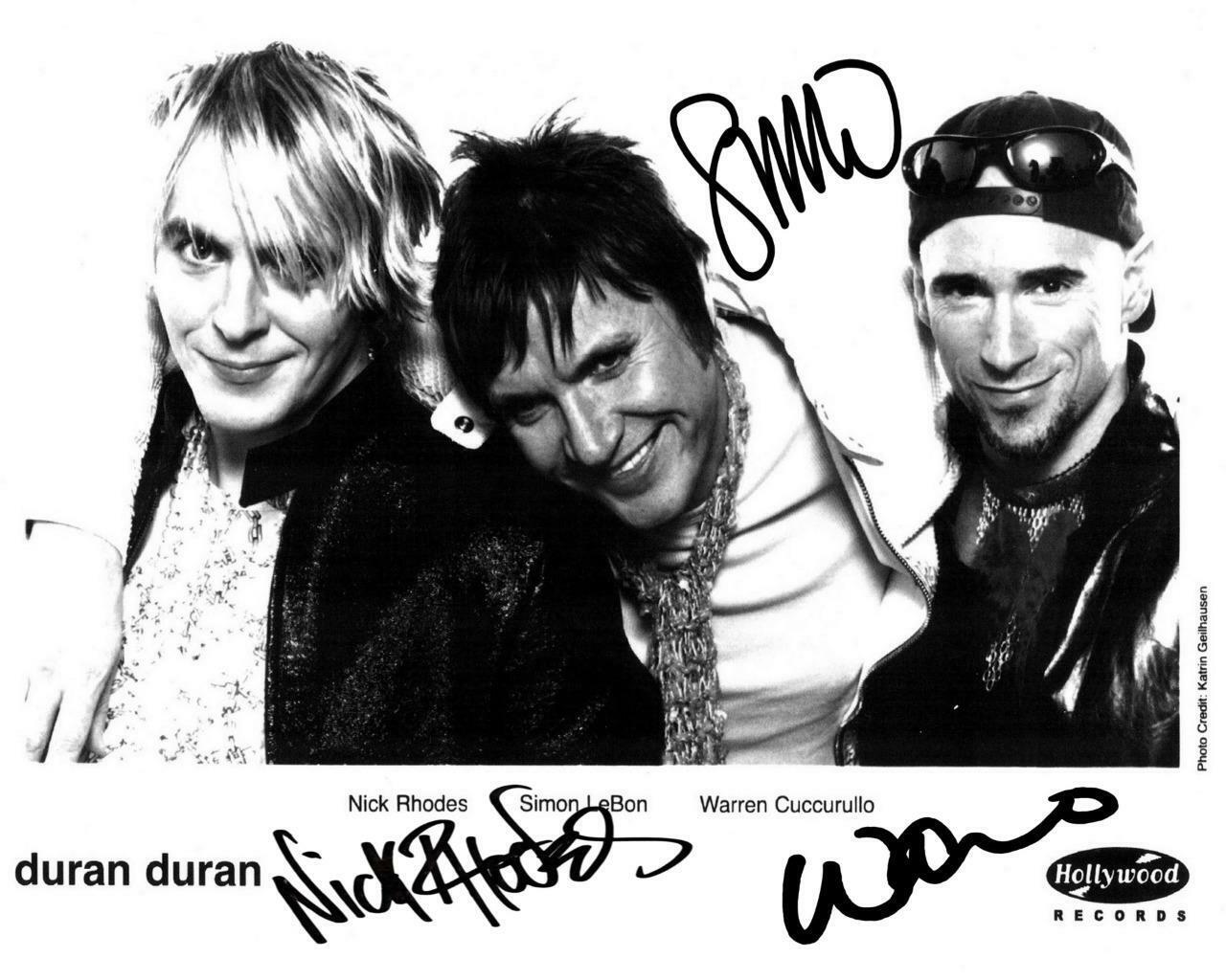 Duran Duran band Rhodes,LeBon SIGNED AUTOGRAPHED 10 X 8