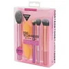 Makeup Brushes Set Cheek Color Brush Soft 4 Brush & 2 Sponges Puff Makeup Tools