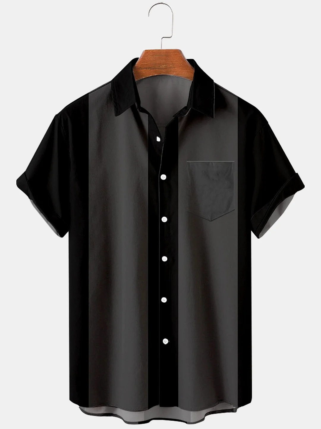 Men's Basic 50s Style Bowling Shirt