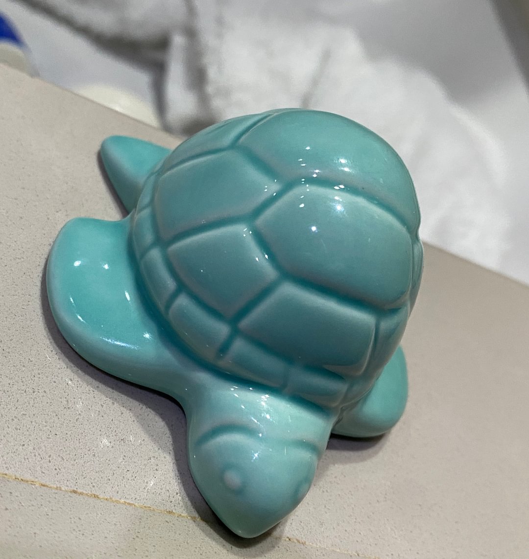  2 Sea Turtle Porcelain Toilet Bolt Covers
