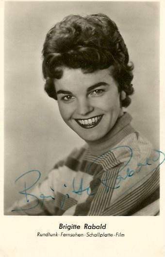 Brigitte Rabald GERMAN SINGER autograph, signed vintage Photo Poster painting