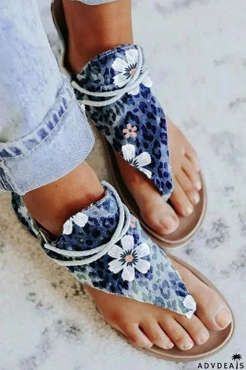 Lace-up Zip Flat Sandals