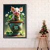 Diamond Painting-DIY Full Round Drill Happy Pig(40x60cm)