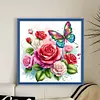 Rose Butterfly-Partial 11CT Stamped Cross Stitch Bead Embroidery 36*36cm/14.17*14.17in tapestrymarket