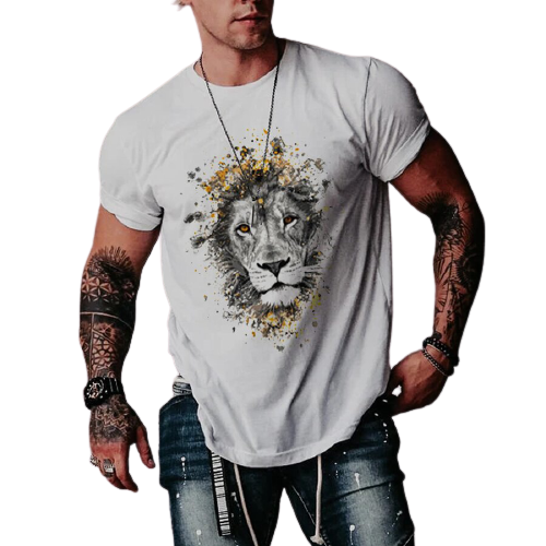 New fashion lion print short sleeve T-shirt / [viawink] /