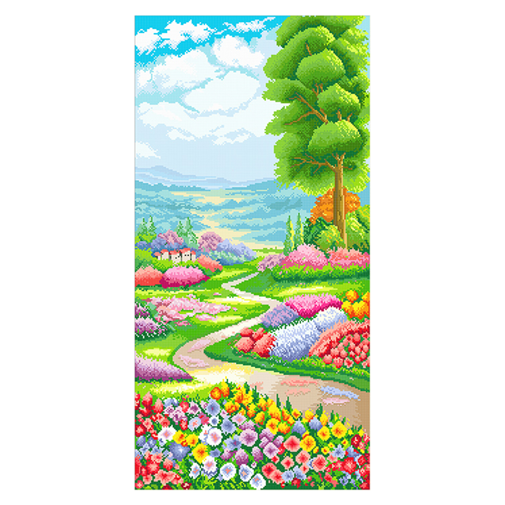 

Garden - 11CT Stamped Cross Stitch - 90*50CM (Big Size), 501 Original