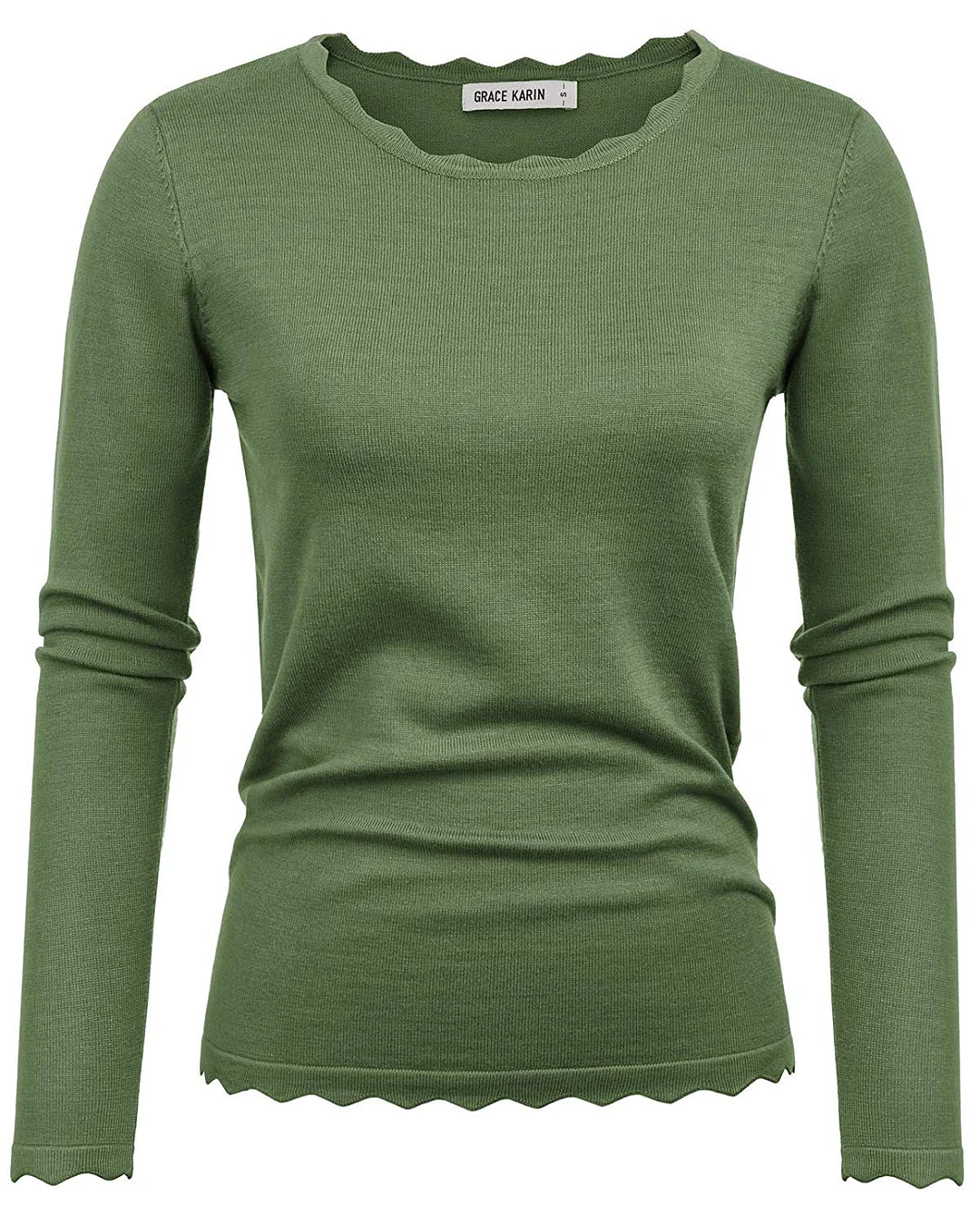 Women's High Stretchy Long Sleeve Pullover Sweater Blouse Top