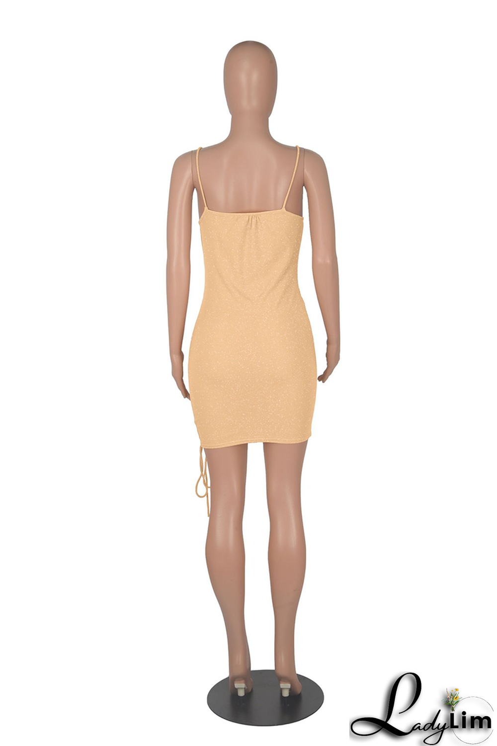 Burgundy Sexy Solid Fold Spaghetti Strap Pencil Skirt Dresses