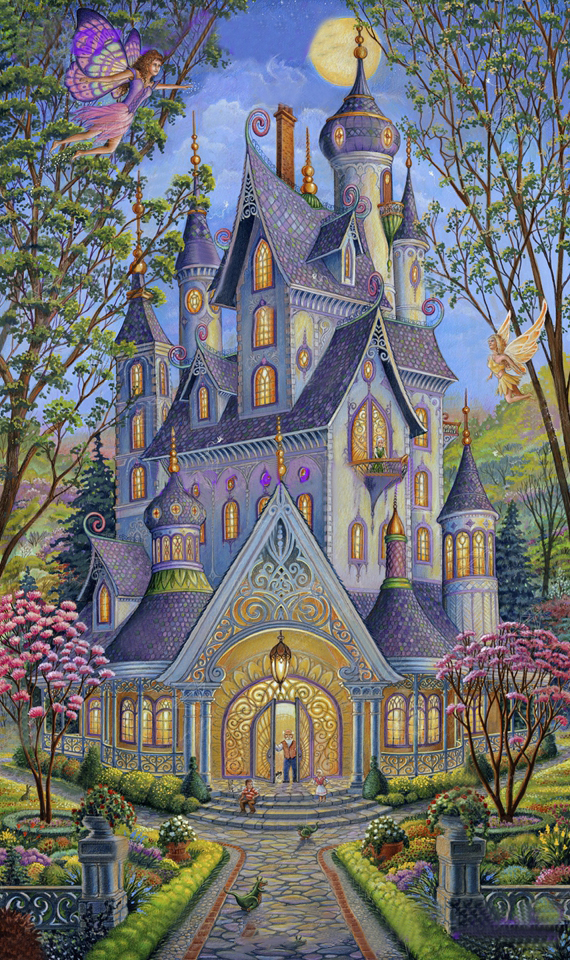 Fairy Moon Night Castle 30*50CM(Canvas) Full Round Drill Diamond Painting gbfke