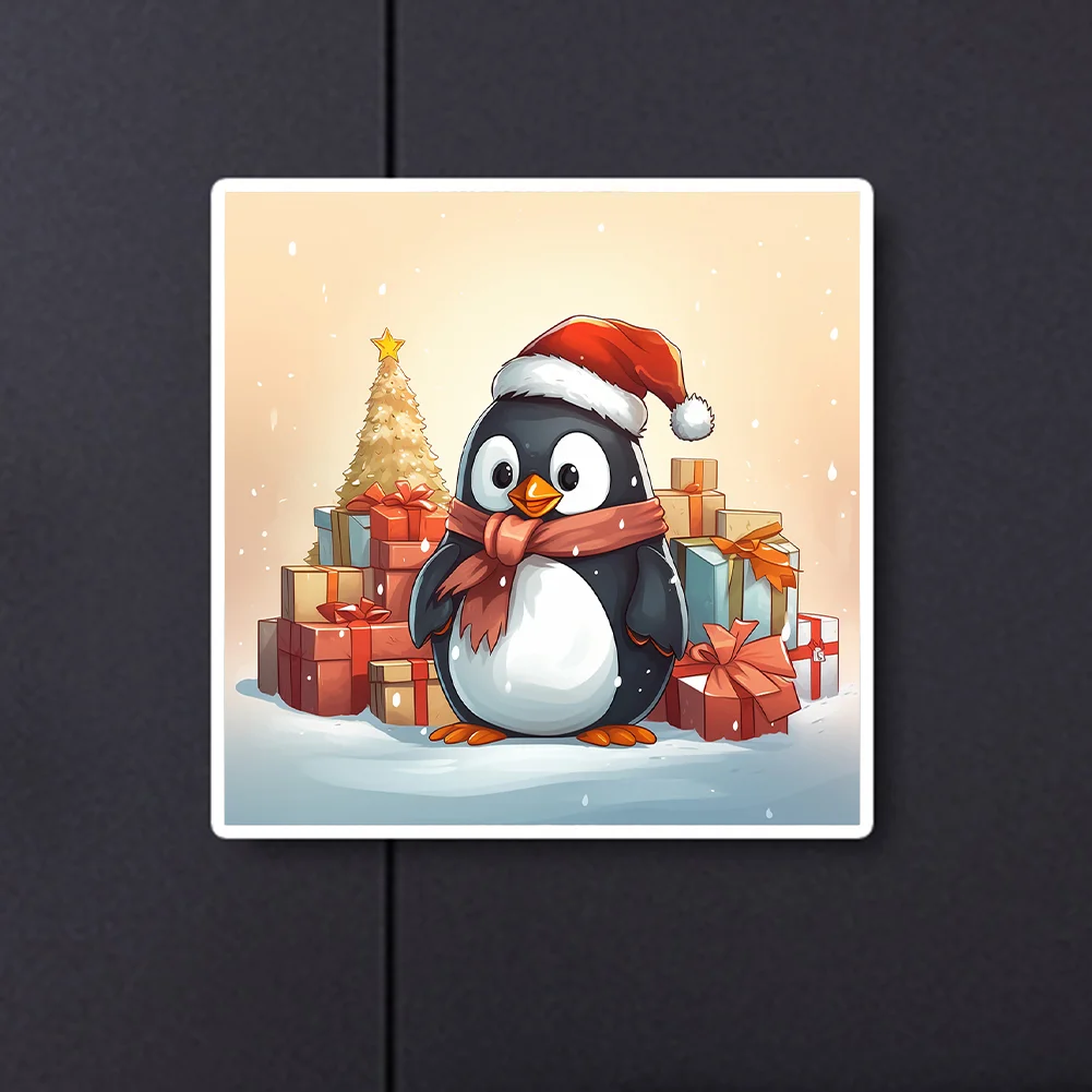 Full Round Diamond Painting 30*30cm - Penguin Giving Gifts