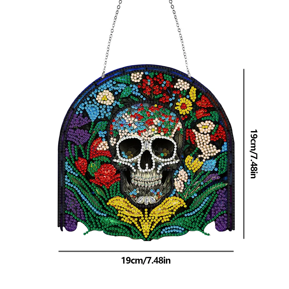 DIY Skull Diamond Dots Art Cool Home Garden Decoration