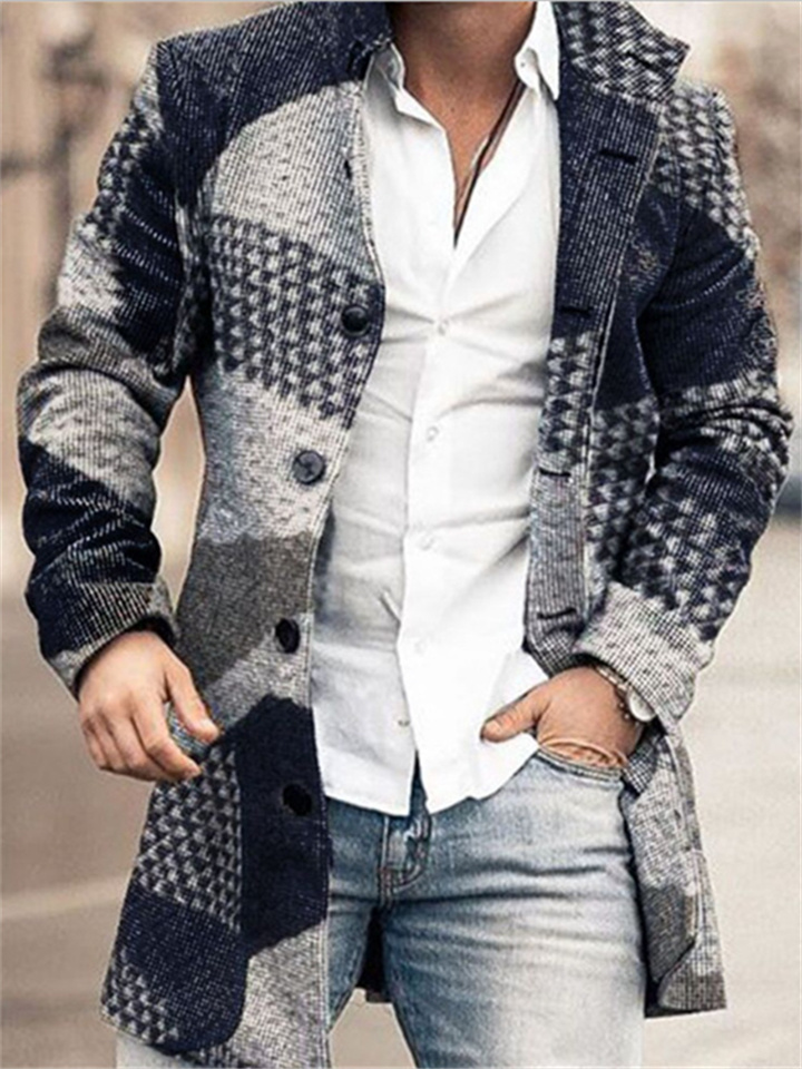 Men's Stand-up Collar Long Casual Coat | 168DEAL