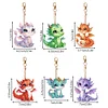 6pcs DIY Dragon Double Side Diamond Painting Keychains