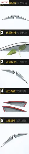 适用于长安25款CS75PLUS第四代后三角雨挡3D不锈钢亮条汽车用品
