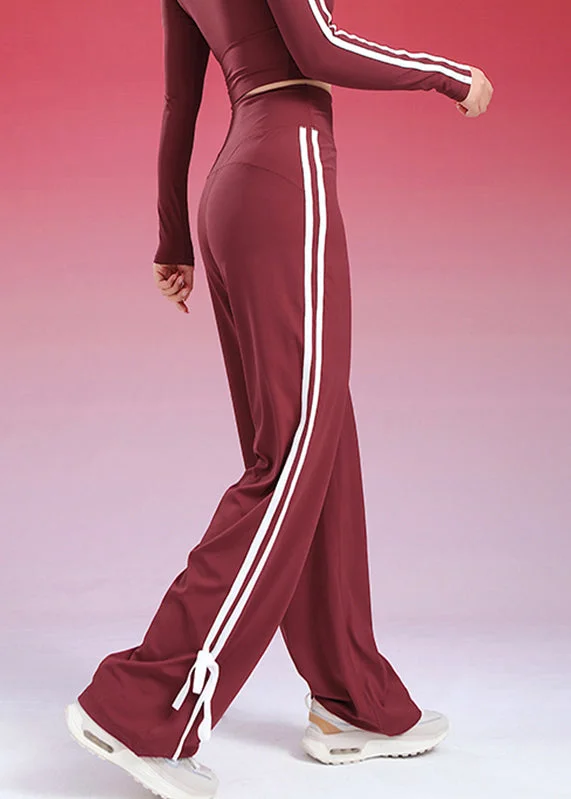 Fashion Red High Waist Bell Bottom Leggings