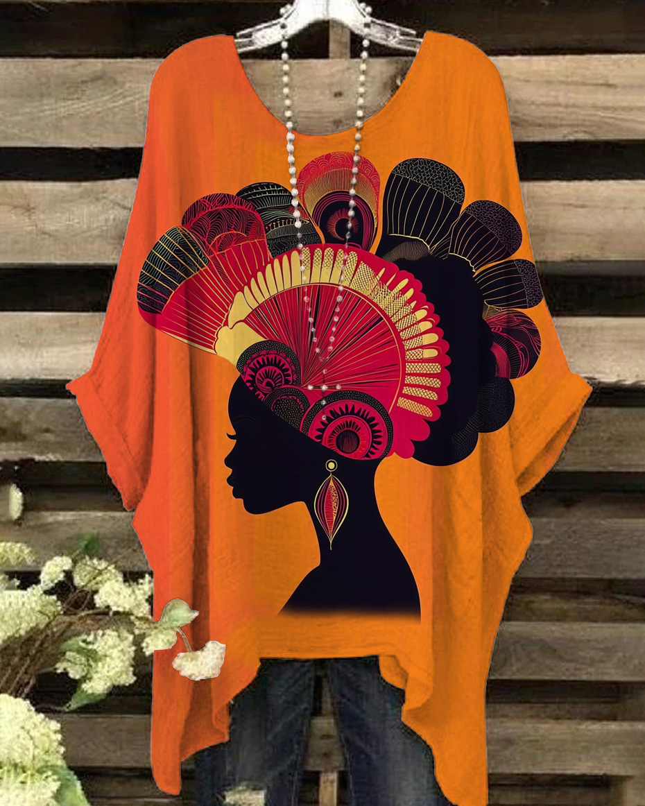 Ethnic Print Vintage Casual Blouses