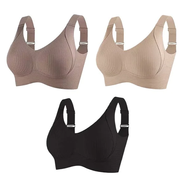 🏆️Women's Ribbed Push Up Adjustable Wireless Bra