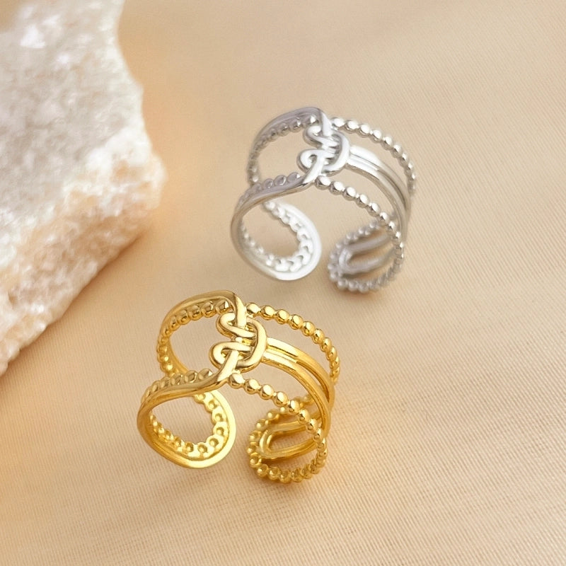 Minimalist Solid Color 304 Stainless Steel 18K Gold Plated Open Rings