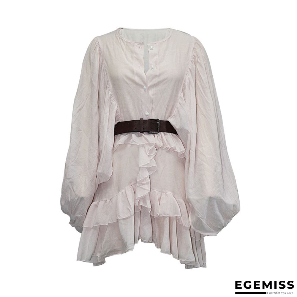 Lantern Ruffled Waist Slim Dress | EGEMISS