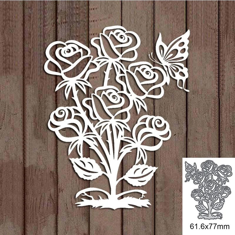 Rose Flower Butterfly  Metal Cutting Dies For DIY Scrapbook Cutting Die Paper Cards Embossed Decorative Craft Die Cut New