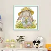 Rabbit Wearing A Straw Hat-14CT Stamped Cross Stitch 21*21cm/8.27*8.27in tapestrymarket