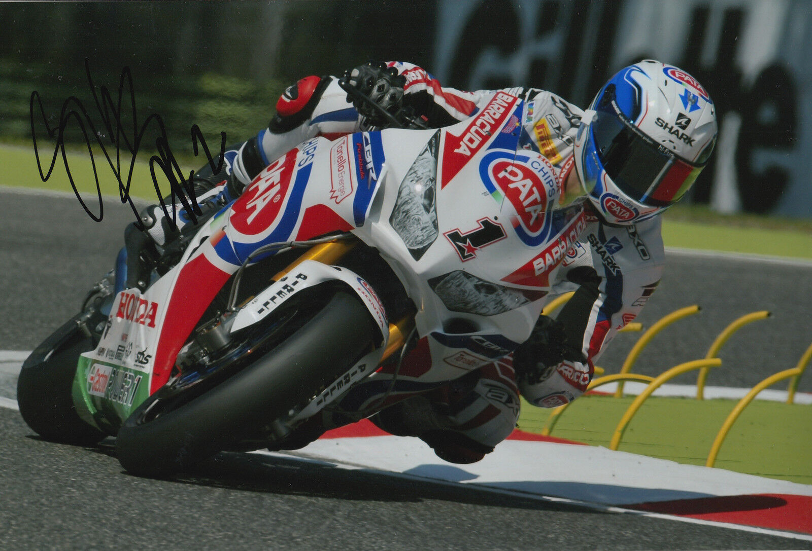 Sylvain Guintoli Hand Signed 12x8 Photo Poster painting 2015 Pata Honda 6.