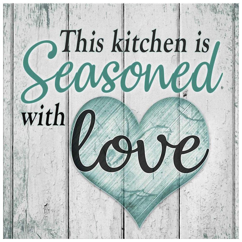 Full Round Diamond Painting Kitchen is Seasoned with Love (30*30cm)