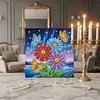 DIY Pearl Painting Butterfly Sunflower with Frame for Home Wall Decor(25x25cm)