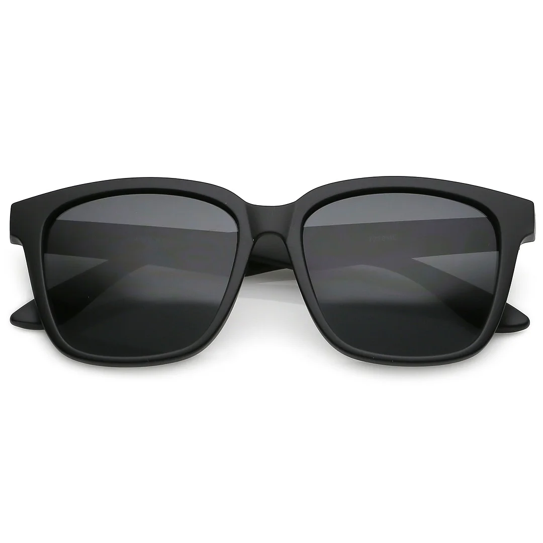 Large Horn Rimmed glasses Wide Arms Square Lens 57mm