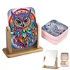 (US Local)DIY Owl Diamond Painting Kit Rotatable Mirror w Diamond Painting Jewelry Box