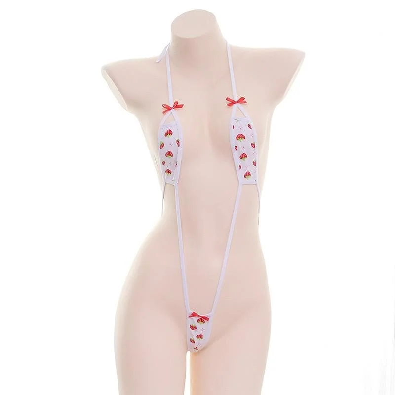 Strawberry Bow tie Bikini Lingerie Set SP14636