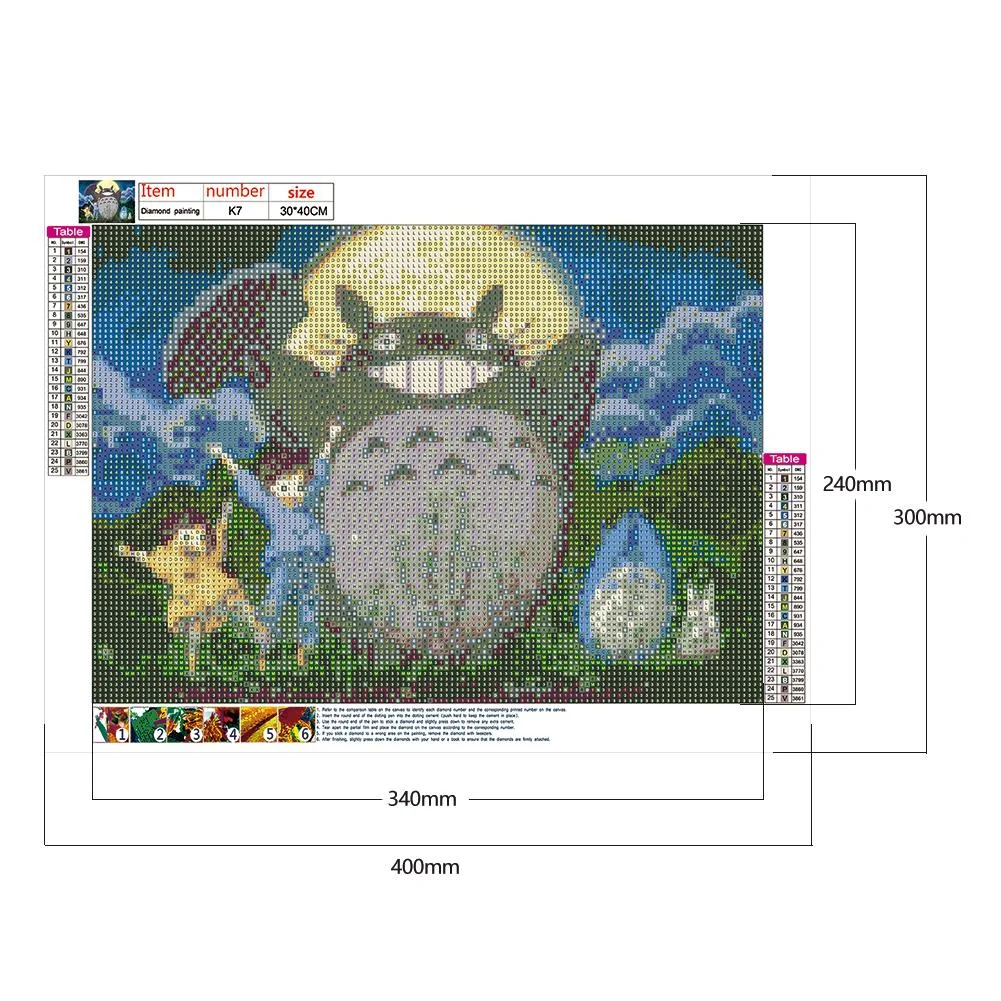 Diamond Painting - Full Round Drill - Anime Totoro(40*30cm)