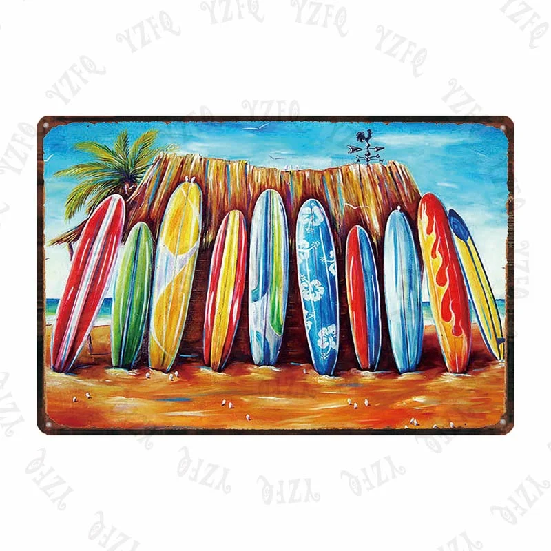 Athvotar Hawaii Travel City Vintage Metal Sign Hula Dance Wall Retro Poster Bar Art Home Craft Decor Cuadros DU-5415A