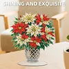 Poinsettia Diamond Dot Painting Ornament DIY Double Sided Acrylic Stand